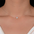 Minimalist Crystal Necklace for Women - Transparent Zircon Choker Jewelry