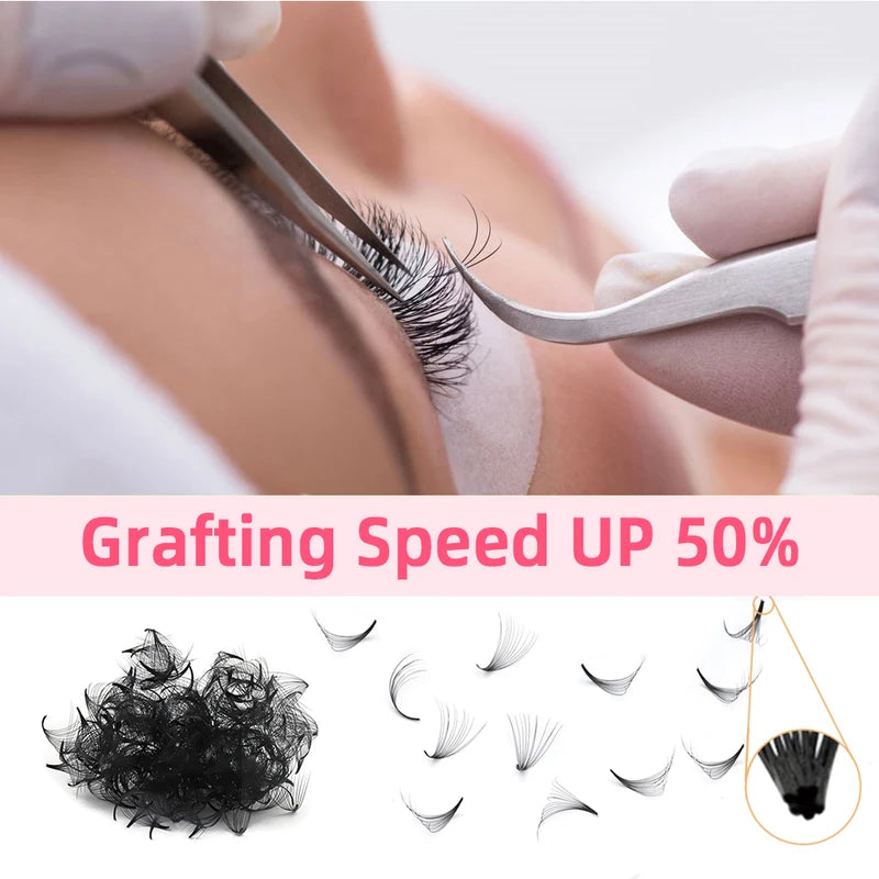 Russian Volume Eyelash Extension Fans - Premade 3D-5D-14D, Thin Pointed Base