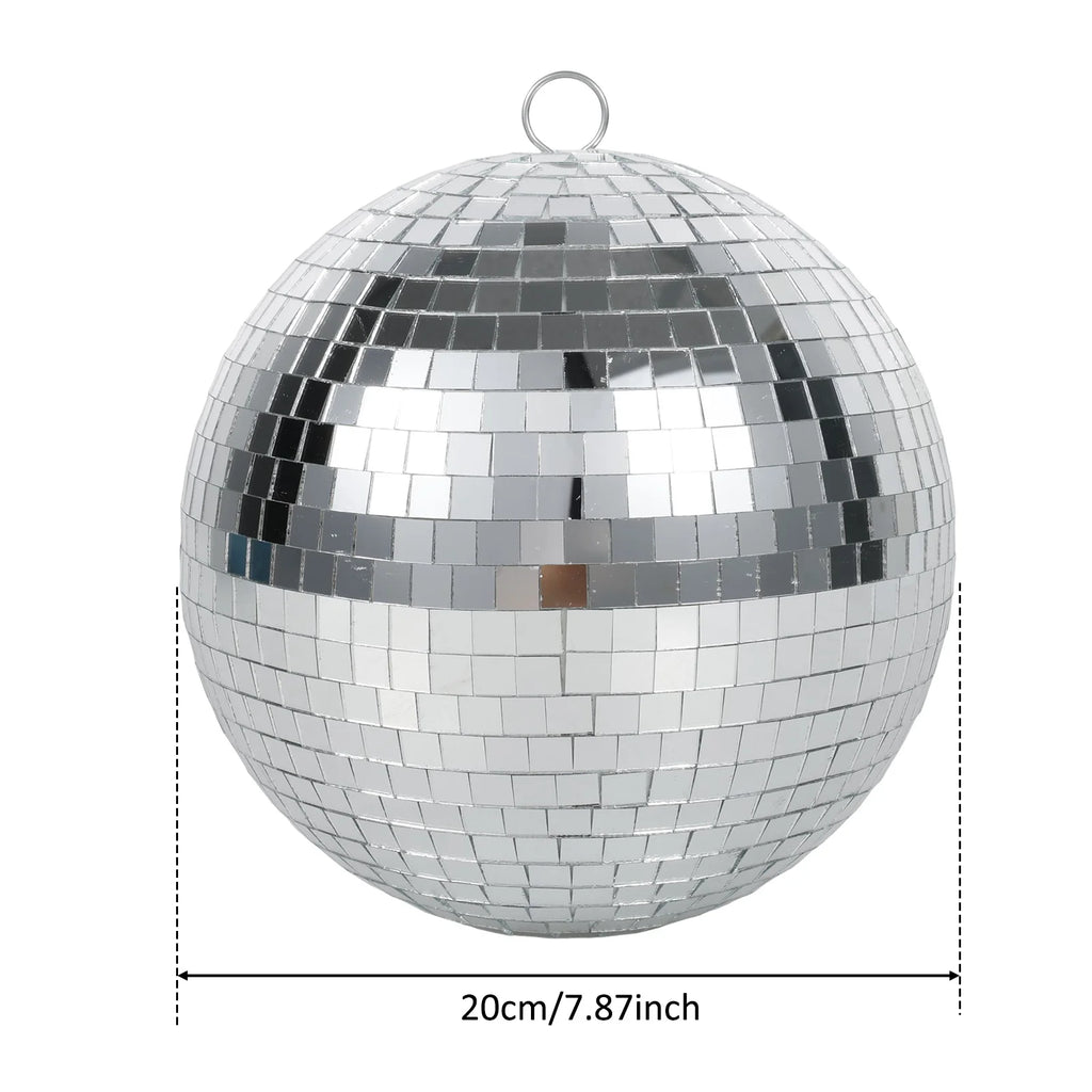 Disco Mirror Ball Hanging Decor 8 Inch Party & Wedding Lighting Effect
