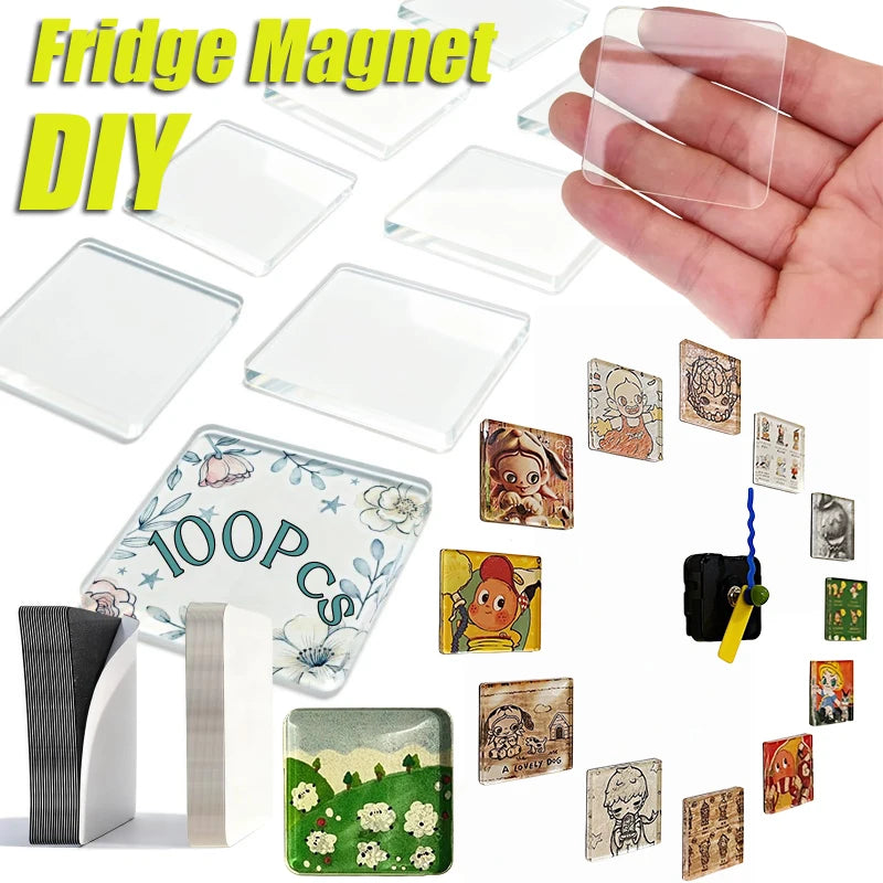 DIY Refrigerator Magnet Kit with Acrylic and Magnetic Sets - Creative Home Decor