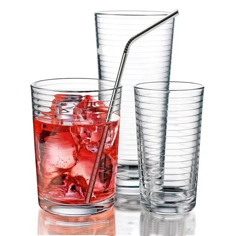 Reusable Metal Drinking Straws Set - 304 Stainless Steel, Bent & Straight with Cleaning Brush