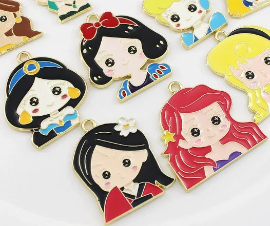 10 Pcs Cartoon Enamel Charms for Jewelry Making & DIY Crafts