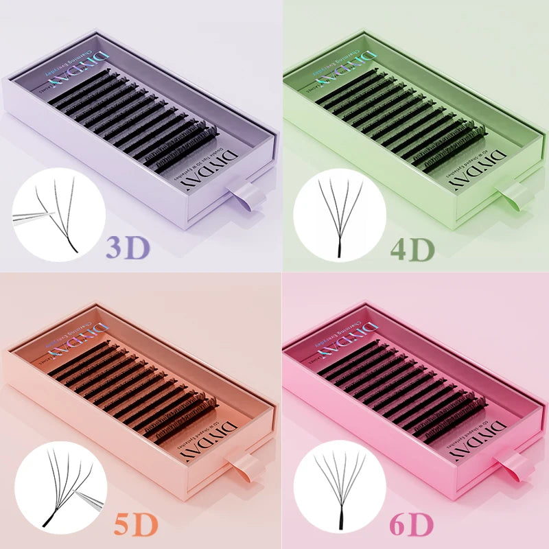 DIY Eyelash Extension W Shape 3D-8D Premade Fan Lashes for Natural Volume