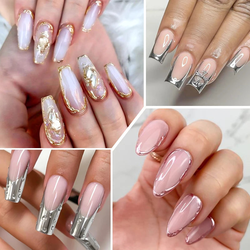 Metallic Liner Gel Nail Polish - Mirror Effect Chrome Nail Art 5ml