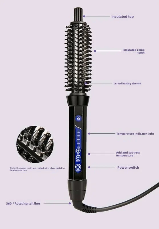Dual-Purpose Electric Curling Comb with Anti-Scald Feature - Multiple Colors