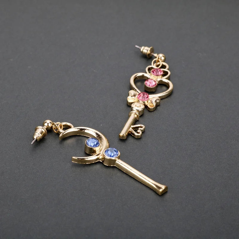 Asymmetrical Moon Heart Earrings for Girls - Birthday & Daily Accessories