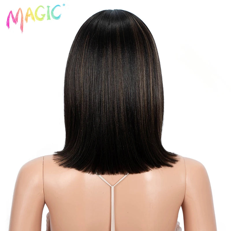 Synthetic Lace Front Wig Short Bob 12 Inch Ombre Blonde Colorful Cosplay Wig