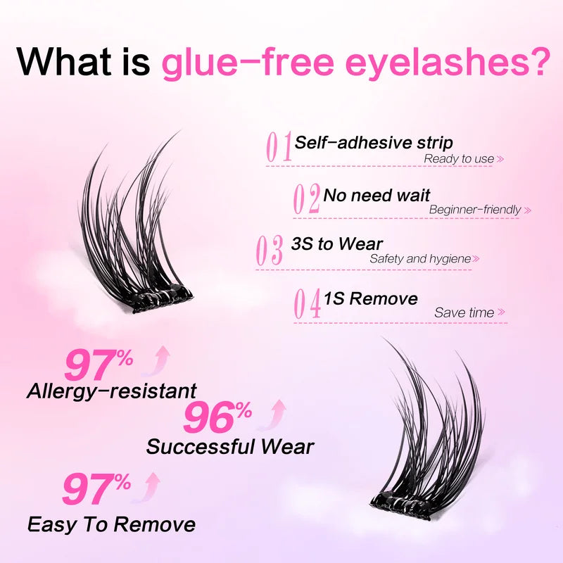 Self-Adhesive 5D Camellia Eyelash Clusters - Reusable No Glue Needed, 11-12mm