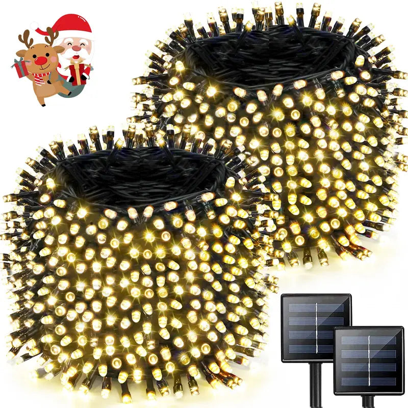Outdoor Solar String Lights Waterproof 8 Modes for Garden Patio Decor