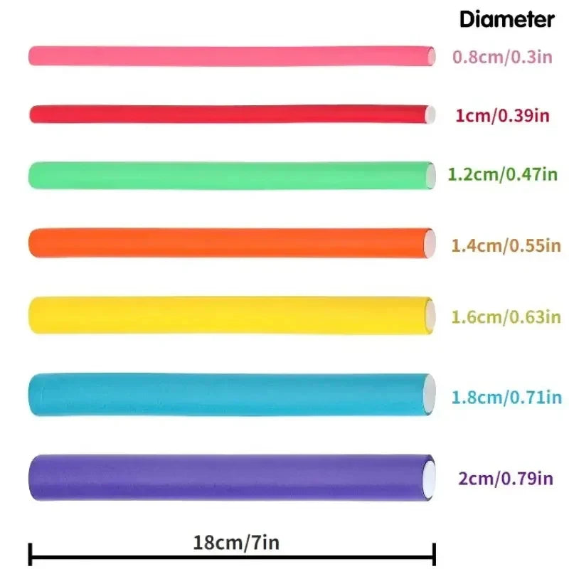 42Pcs Flexible Foam Hair Curling Rods Set No Heat Twist Rollers for DIY Hair Styling