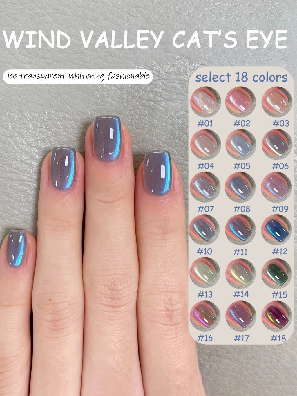 Nail Art Beads Set for Gel Nails - Autumn Night Cat Eye Embellishments, Glass Beads