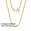 Sterling Silver Cable Chain Necklace for Women - Thin Rose Gold Finish