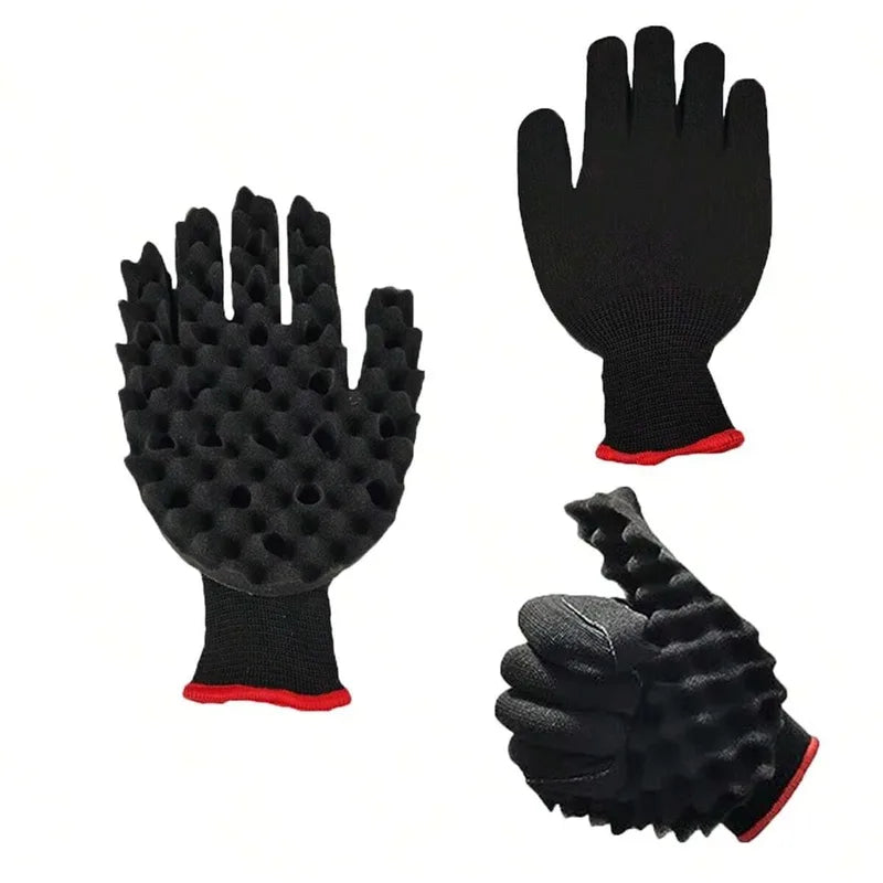 Professional Hair Styling Sponge Gloves for Curly Hair - Hairbrush Tool