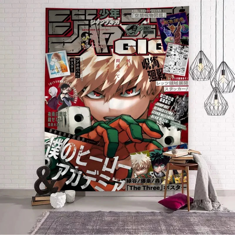 Vibrant Mha Banner Team Up Mission Backdrop for Anime Fans Room & Events