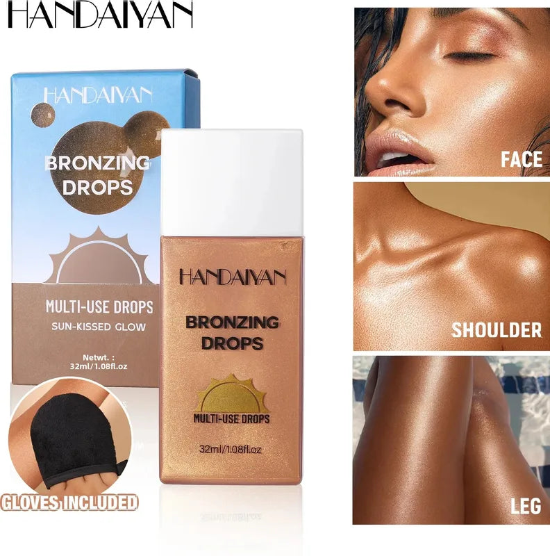 Matte Waterproof Body Bronzer Liquid Tanning Cream with Pearlescent Shine