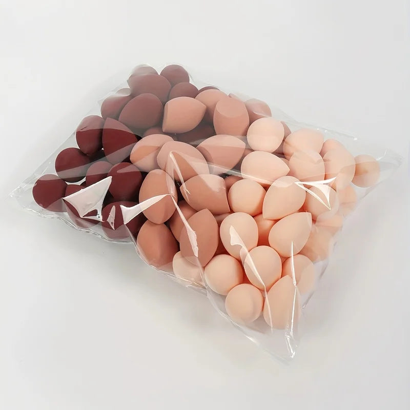 Mini Makeup Sponge Set 50pcs - Flawless Foundation Blending Wet Dry All Skin Types