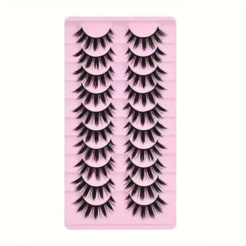 10 Pairs False Eyelashes Thick Reusable Eye Makeup Extensions