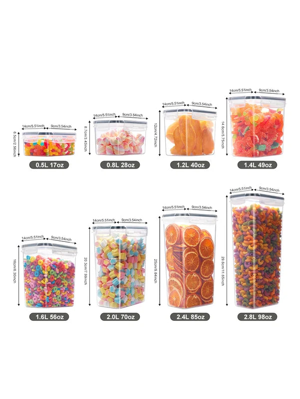 24/48pcs Food Storage Containers with Lids - Organize Grains, Rice, Pasta, Nuts