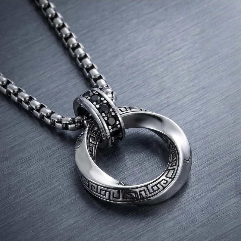 Sterling Silver Necklace Pendant for Women & Men Vintage Hip Hop Jewelry Gift