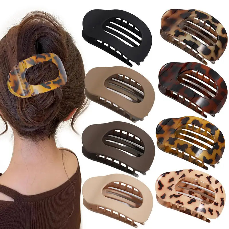 Oval Flat Hair Claw Clips for Women Matte Duckbill Hair Accessories Simple Hair Ornament