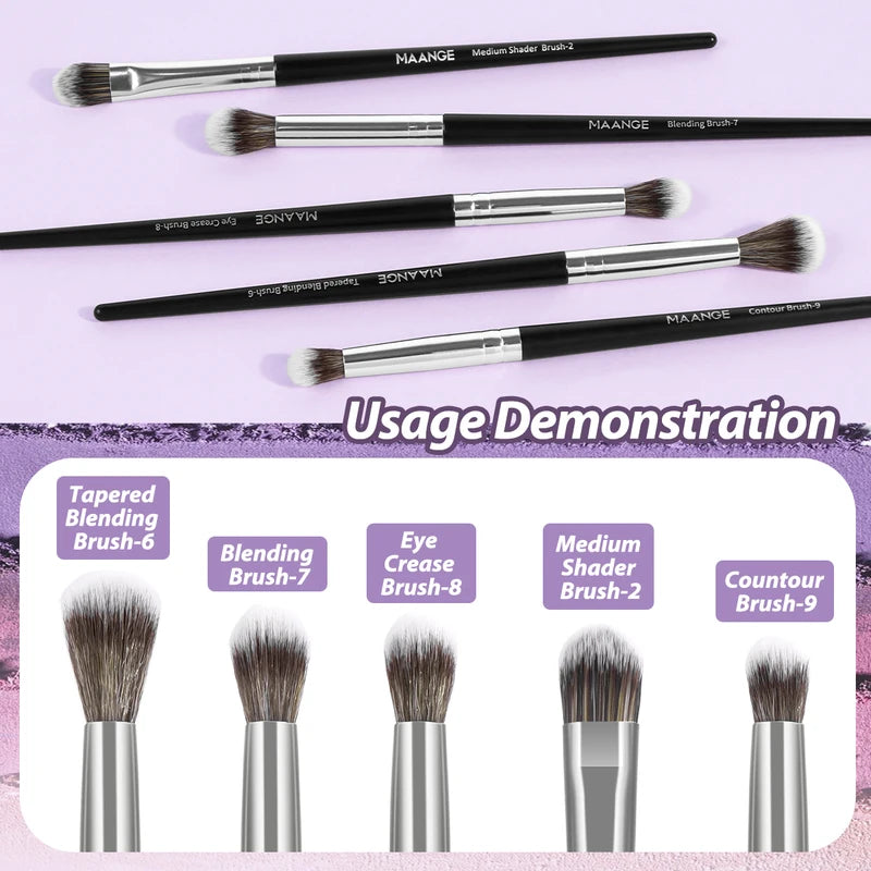 5PCS Makeup Brush Set - Concealer, Eyeshadow, Shader, Face & Cosmetic Brushes