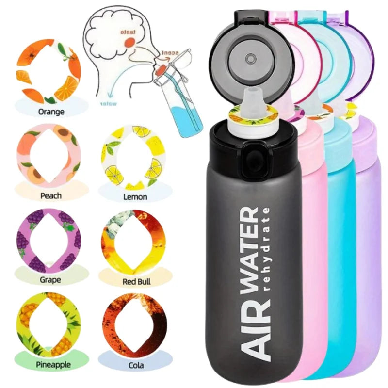 750ml Fruit Flavor Water Bottle with 7 Fruit Pods - Zero Sugar, Calorie-Free Sports Drinking Cup