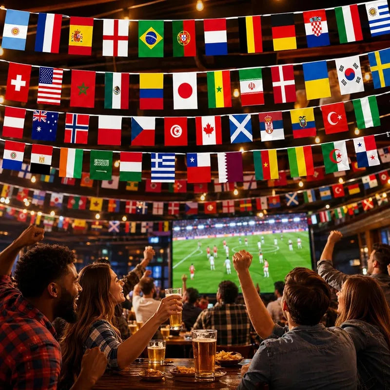International World Flag Bunting Banner 45 Ft for Soccer Parties & Events