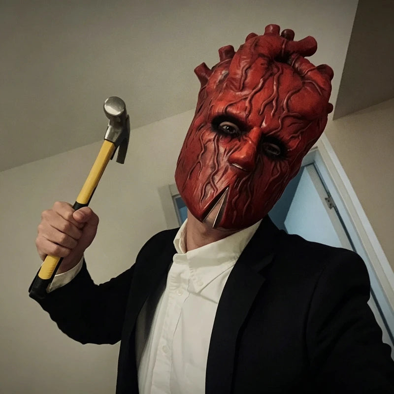 Realistic Latex Heart Mask for Cosplay Halloween Party Scary Prop