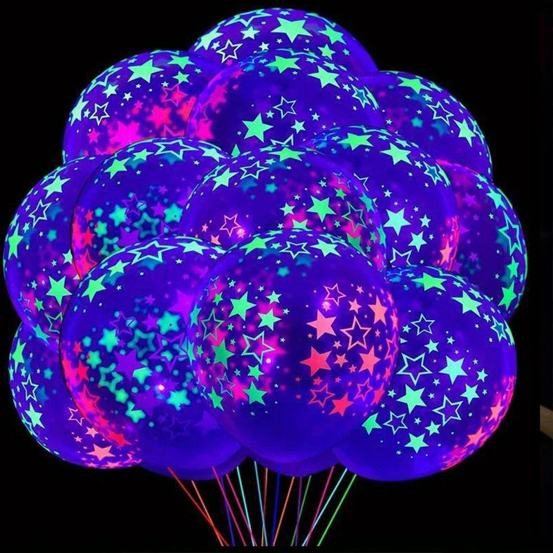 12-Inch Neon Fluorescent Balloons for Weddings Birthday Party Decor Set of 10
