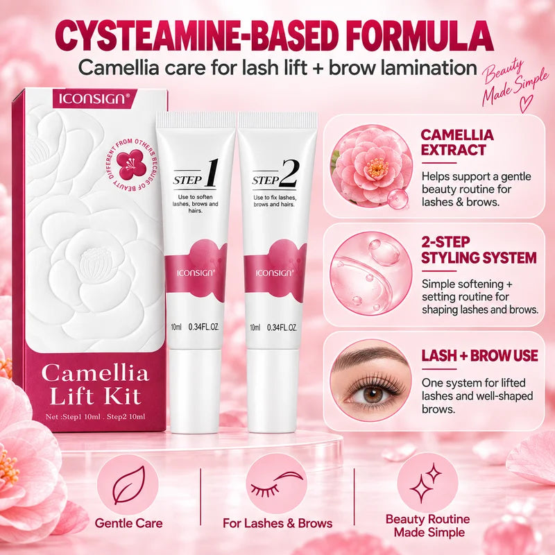 Camellia Lash and Brow Lift Set - Curled Lashes and Brows with Gentle Formula