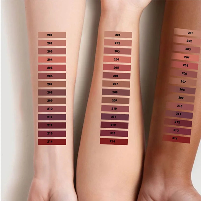 6-Piece Lip Liner Set Nude Brown Collection Velvet Matte Waterproof Long Lasting