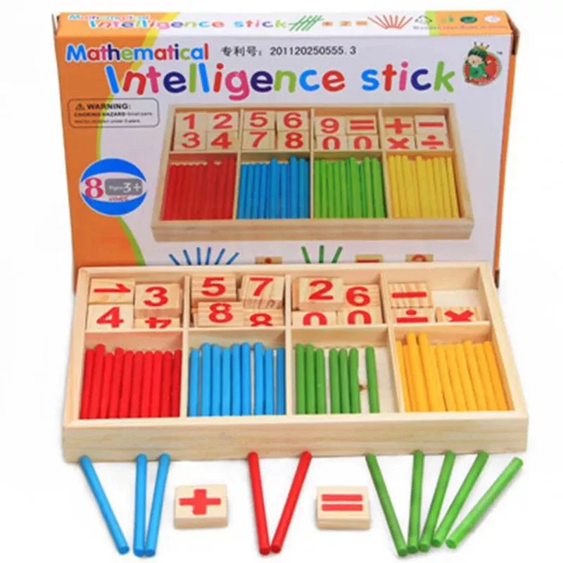 Children's Montessori Math Learning Aid Set - Counting Sticks & Educational Wooden Toys