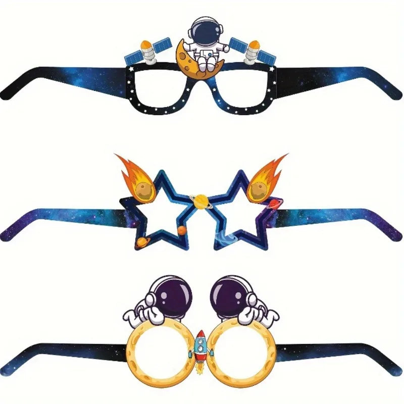 Space Themed Birthday Party Decorations - Photo Booth Props Set, 6 or 12 Pieces