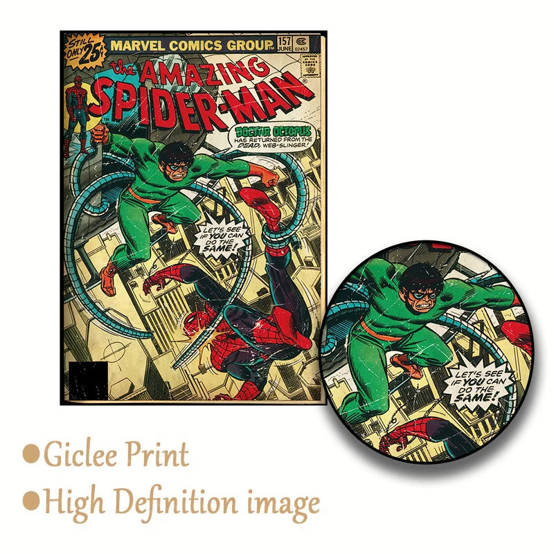 Anime Spider-Man Wall Art Poster for Kids Bedroom Home Decor Canvas Print