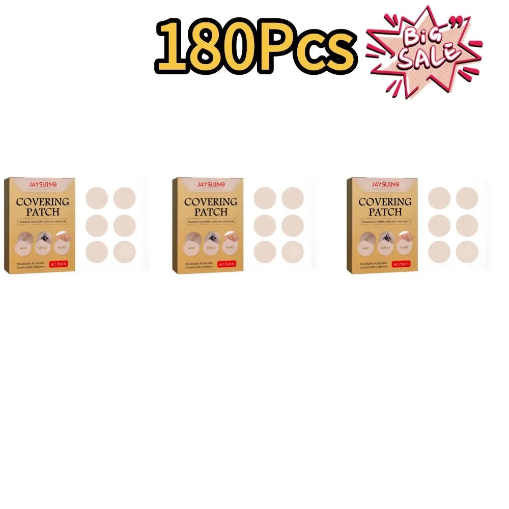 Invisible Scar and Tattoo Cover Stickers Waterproof Silicone Skin Patches 60pcs Set