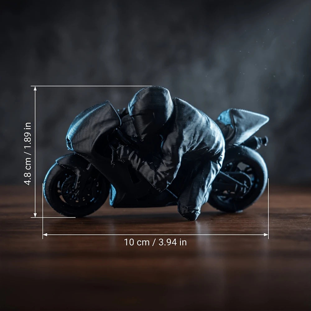 Mini Racing Motorcycle Rider Figurine - 3D Printed Desk Ornament & Gaming Decor
