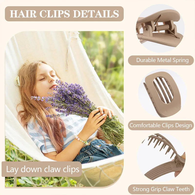 Trendy Flat Hair Clips for Women French Korean Style Hair Accessories Leopard Hair Claw Clip