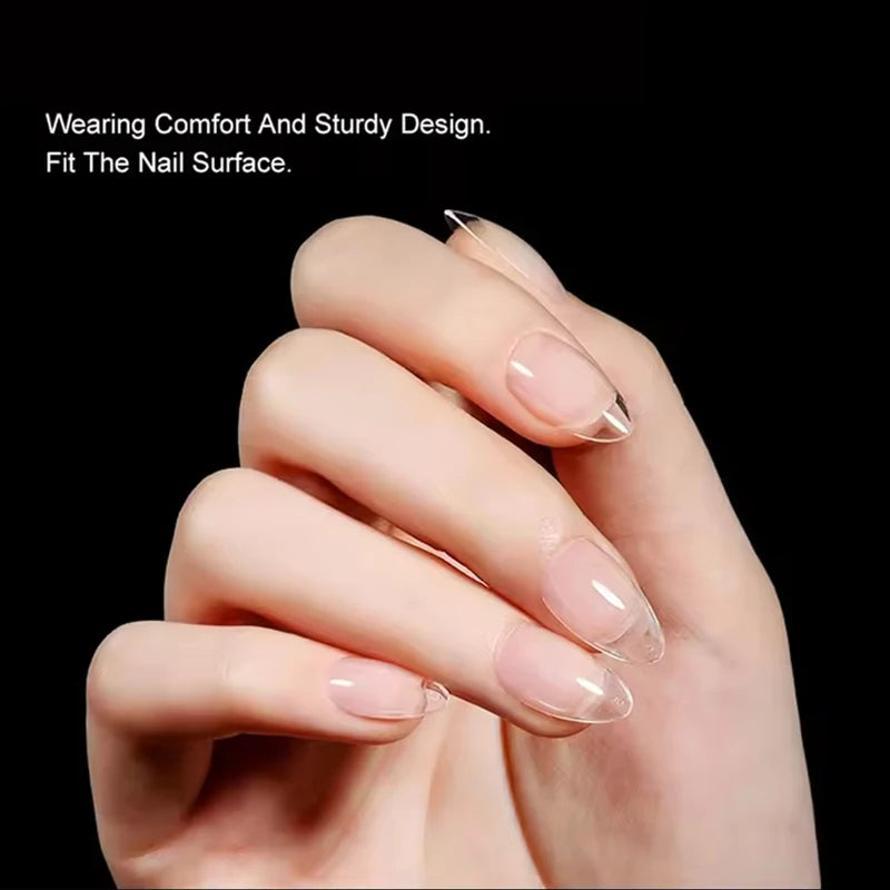 240 Pieces Half-Matte XXS Almond-Shaped Full Cover Soft Gel Nail Tips - Extra Short Nail Bed