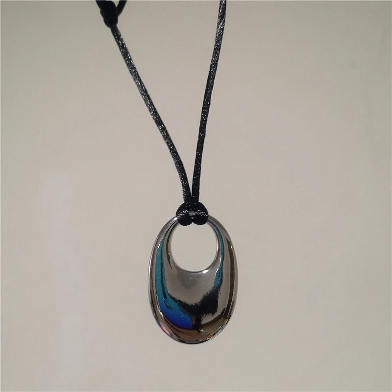 Adjustable Metal Spiral Vortex Necklace with Flower Pendant for Women Jewelry