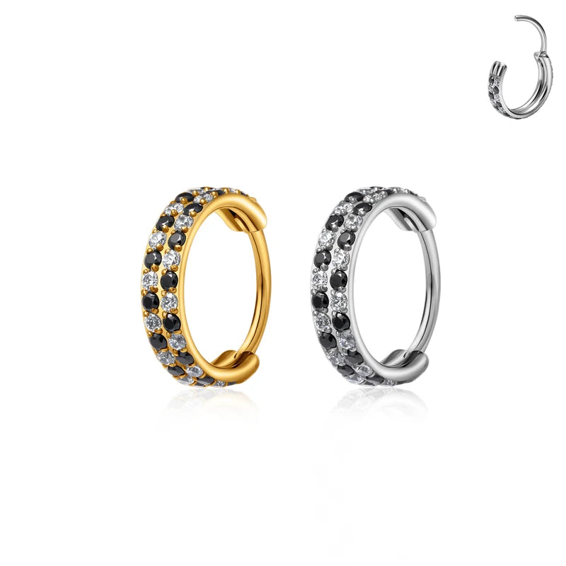 Titanium Nose Ring Clicker Hoop Body Jewelry Cartilage Helix Earrings Labret