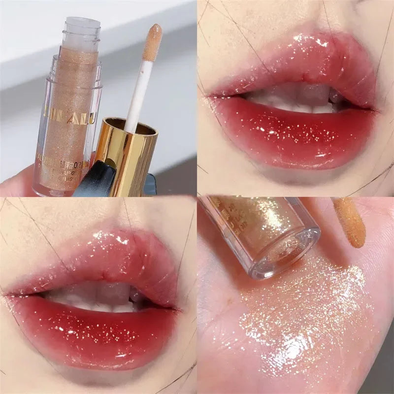Waterproof Diamond Shimmer Lip Gloss - Sparkling Liquid Lipstick in 5 Colors