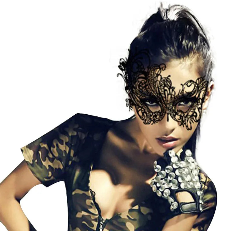 Black Lace Eye Mask for Party Carnival Wedding Halloween Masquerade - Women Accessories