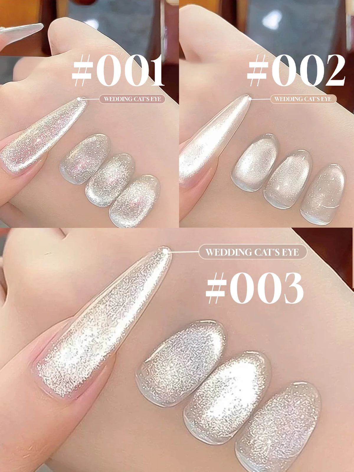 10ML 1-8pcs Universal Glass Beads for Gel Nail Polish - Cat Eye & Magnetic Effects