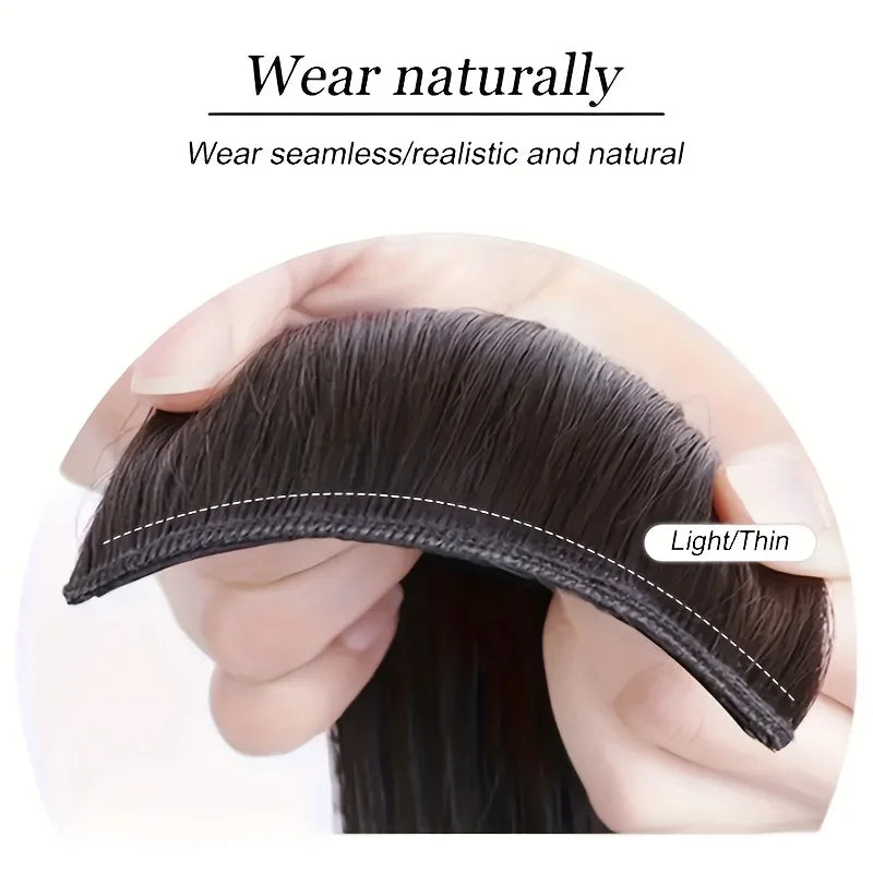 Synthetic Women's Wavy Hair Extensions Set with Invisible Clips - Heat-Resistant Wig Accessories