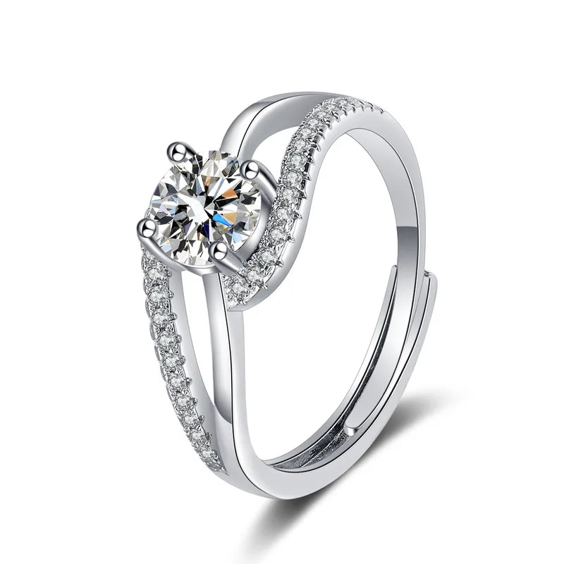 925 Sterling Silver Zircon Ring for Women Engagement Wedding Jewelry Gift