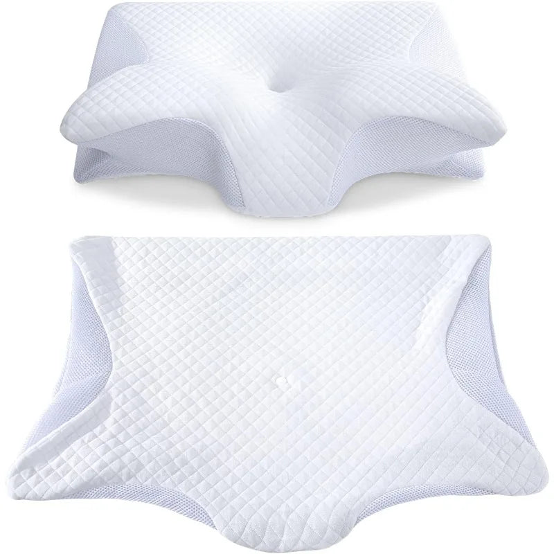 Memory Foam Cervical Pillowcase with Zipper Replaceable Breathable Machine Washable - 1 Piece