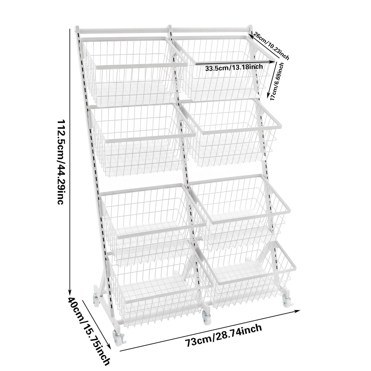 Mobile Snack Display Rack with Wheels for Kitchen & Store Storage