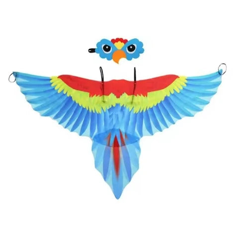 Kids Bird Costume Cloak Set with Parrot Wings & Mask for Halloween & Parties