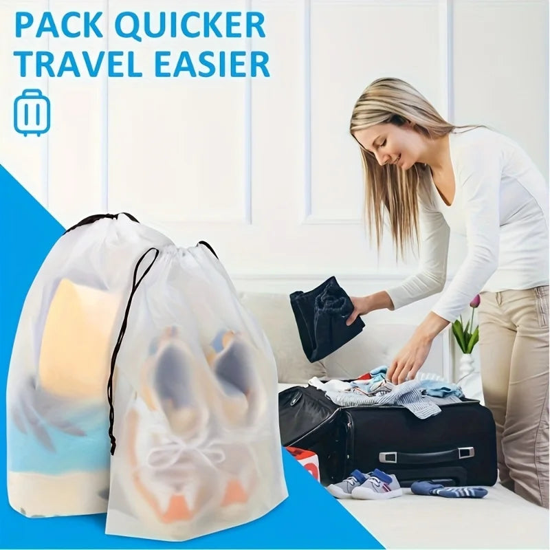 Travel Shoe Storage Set - Portable Transparent Organizer Bags for Easy Packing