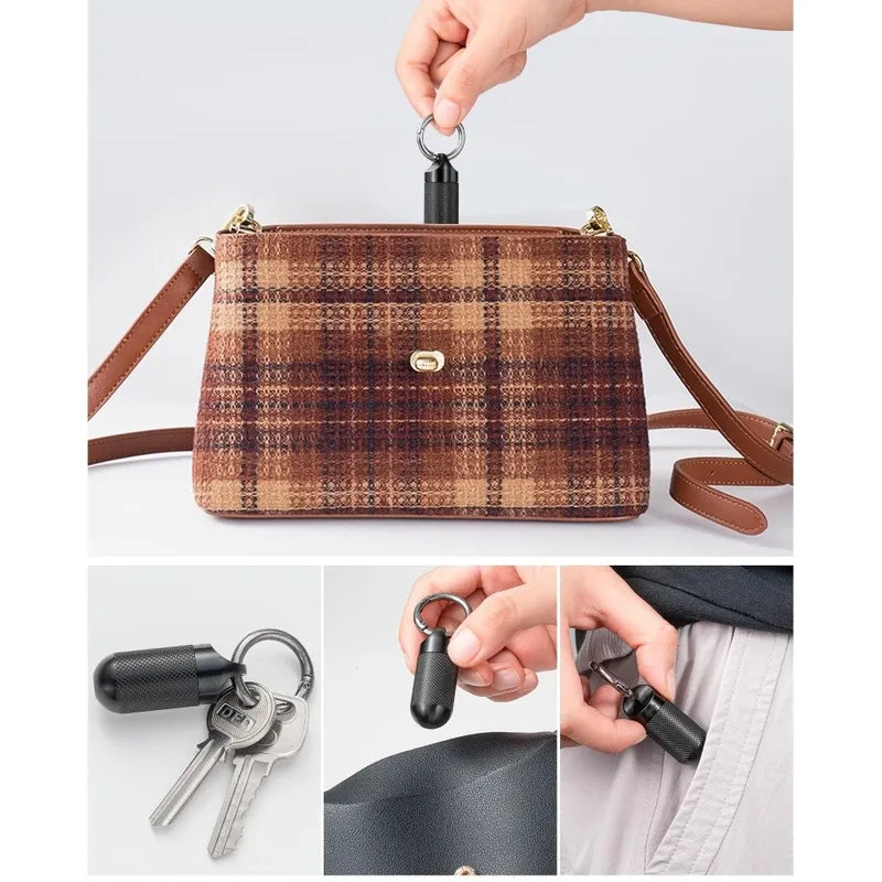 Metal Pill Keychain Container Moisture-Resistant Durable Portable Travel Dispenser